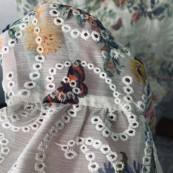 Alice + Olivia Karolina Floral Eyelet Maxi Dress Size 12 Ivory $595 - Picture 13 of 16